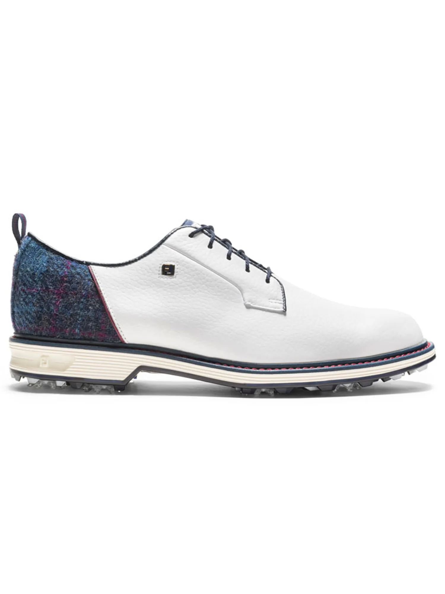 FootJoy Mens Golf Shoes|Premiere Series Harris Tweed Field Limited Golf Shoes - White/Navy