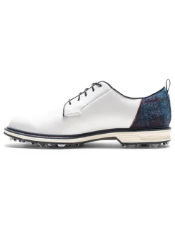 FootJoy Mens Golf Shoes|Premiere Series Harris Tweed Field Limited Golf Shoes - White/Navy