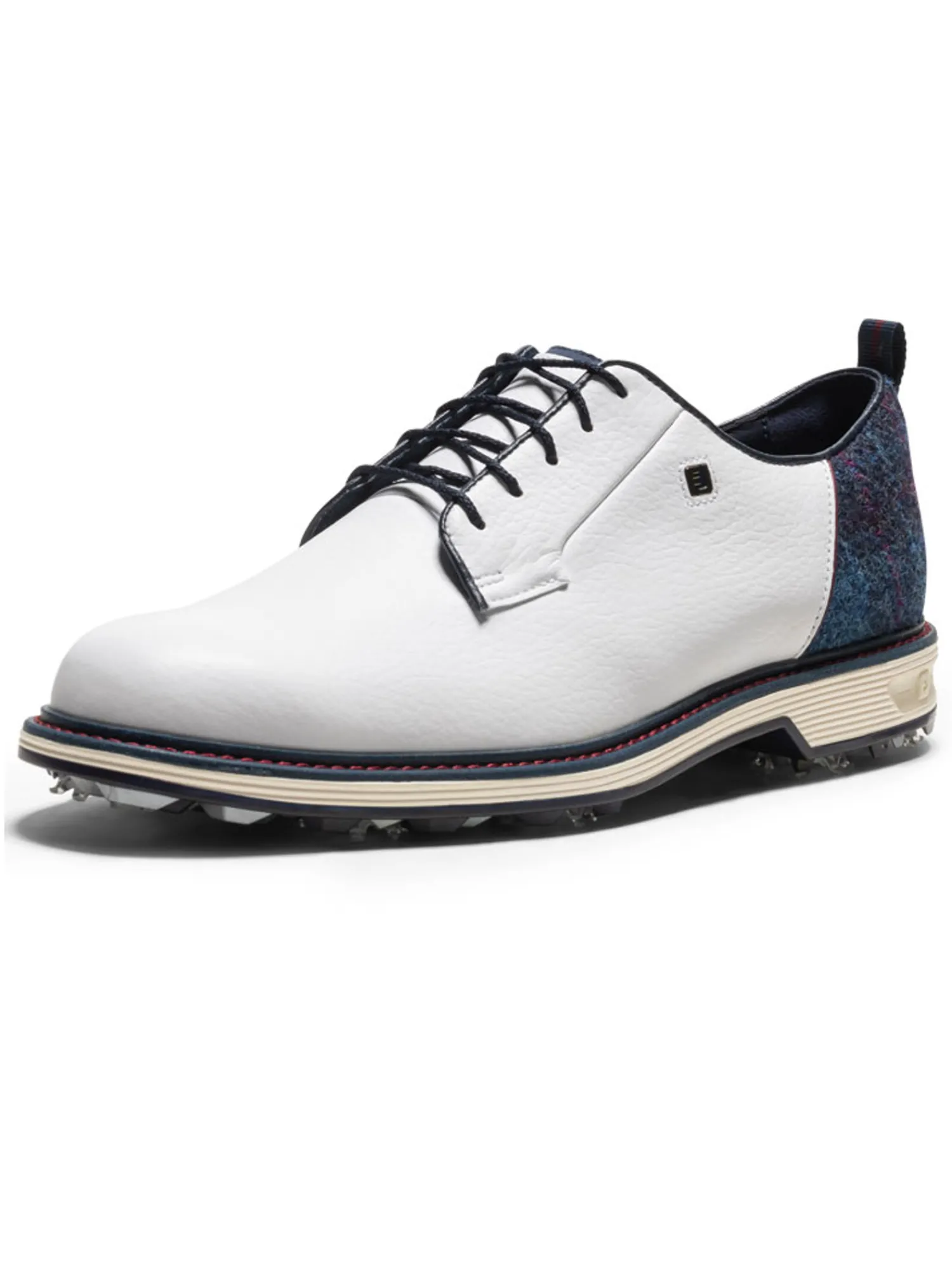 FootJoy Mens Golf Shoes|Premiere Series Harris Tweed Field Limited Golf Shoes - White/Navy