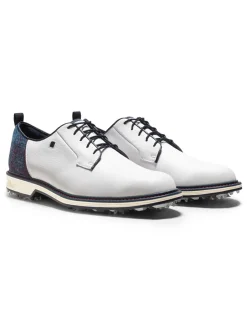 FootJoy Mens Golf Shoes|Premiere Series Harris Tweed Field Limited Golf Shoes - White/Navy