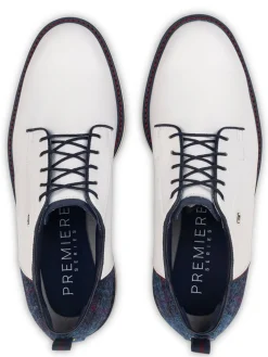 FootJoy Mens Golf Shoes|Premiere Series Harris Tweed Field Limited Golf Shoes - White/Navy
