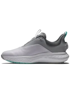 FootJoy Mens Golf Shoes|Quantum BOA Golf Shoes - White/Grey