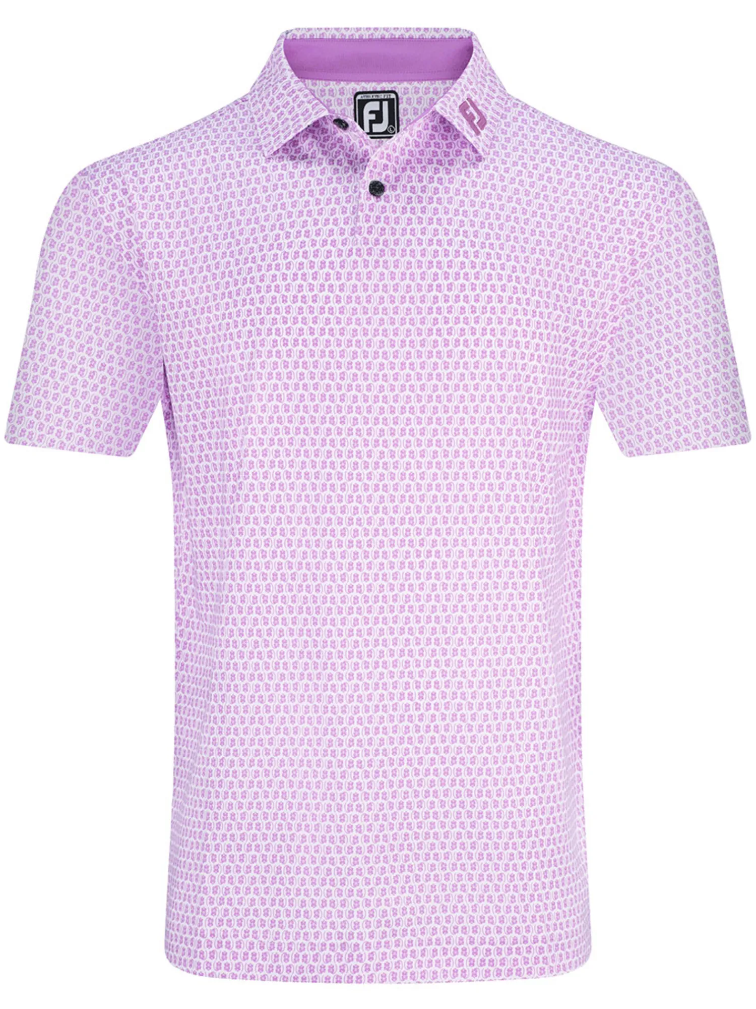 FootJoy Shirts|Salamander Print Lisle Polo Shirt (Athletic Fit) - White/Pink