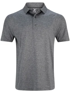 FootJoy Shirts|Scottish Town Print Lisle Polo Shirt (Athletic Fit) - Charcoal/Black