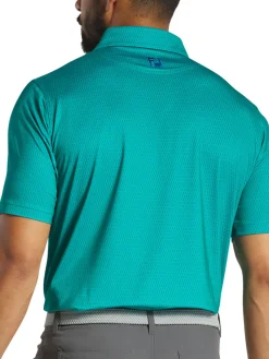FootJoy Shirts|Skyscraper Print Lisle Polo Shirt (Athletic Fit) - Blue/Emerald
