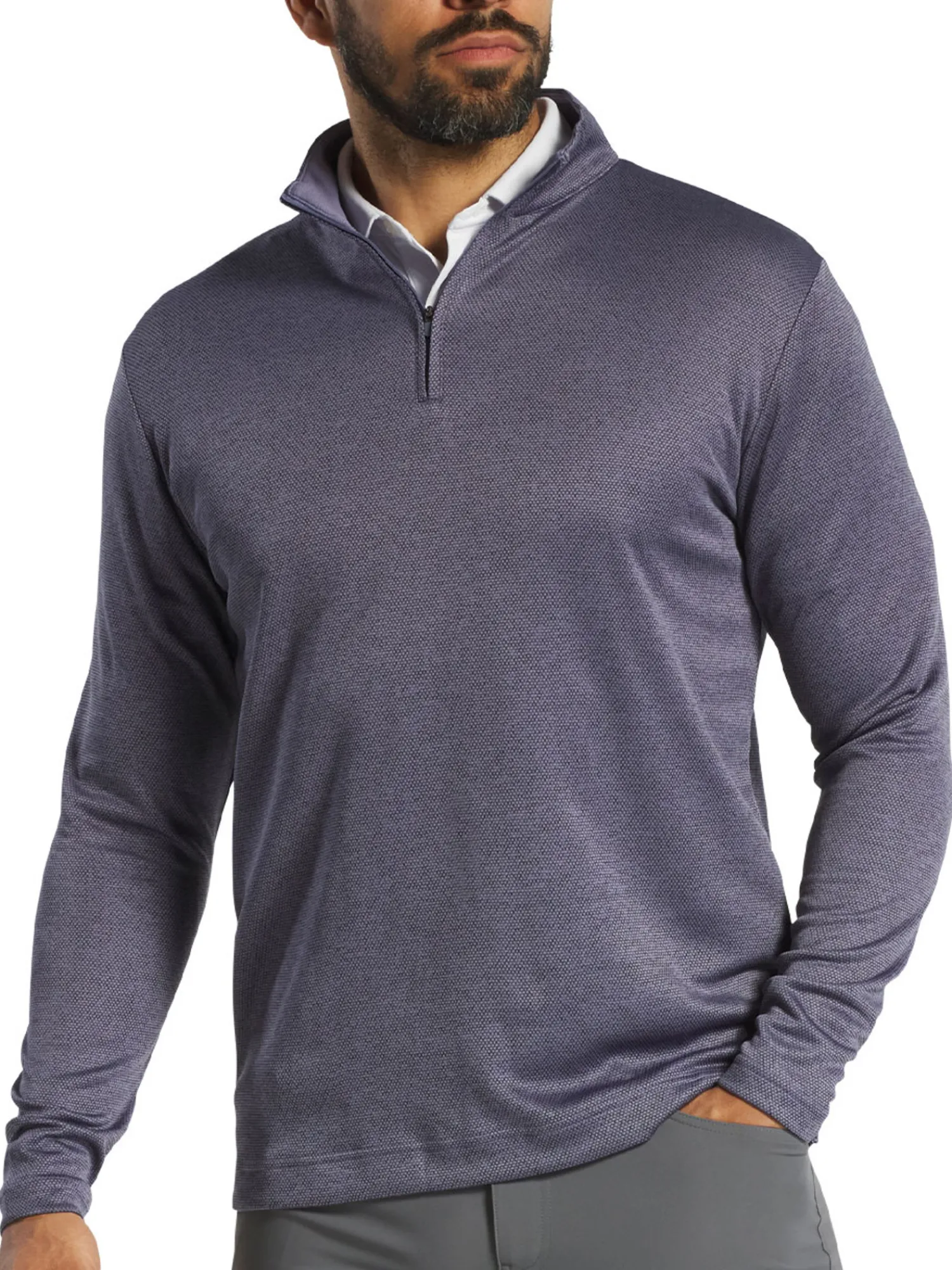 FootJoy Jumpers|Space Dye Dot Midlayer (Athletic Fit) - Purple Dusk/Black