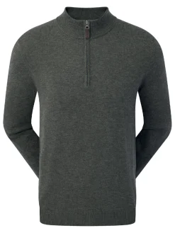 FootJoy Jumpers|Wool Blend 1/2 Zip Pullover - Heather Charcoal