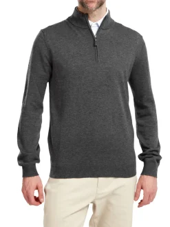 FootJoy Jumpers|Wool Blend 1/2 Zip Pullover - Heather Charcoal
