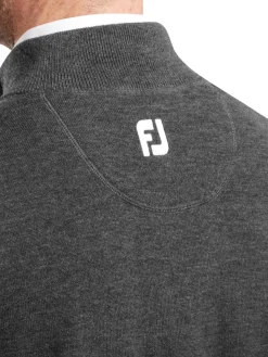FootJoy Jumpers|Wool Blend 1/2 Zip Pullover - Heather Charcoal