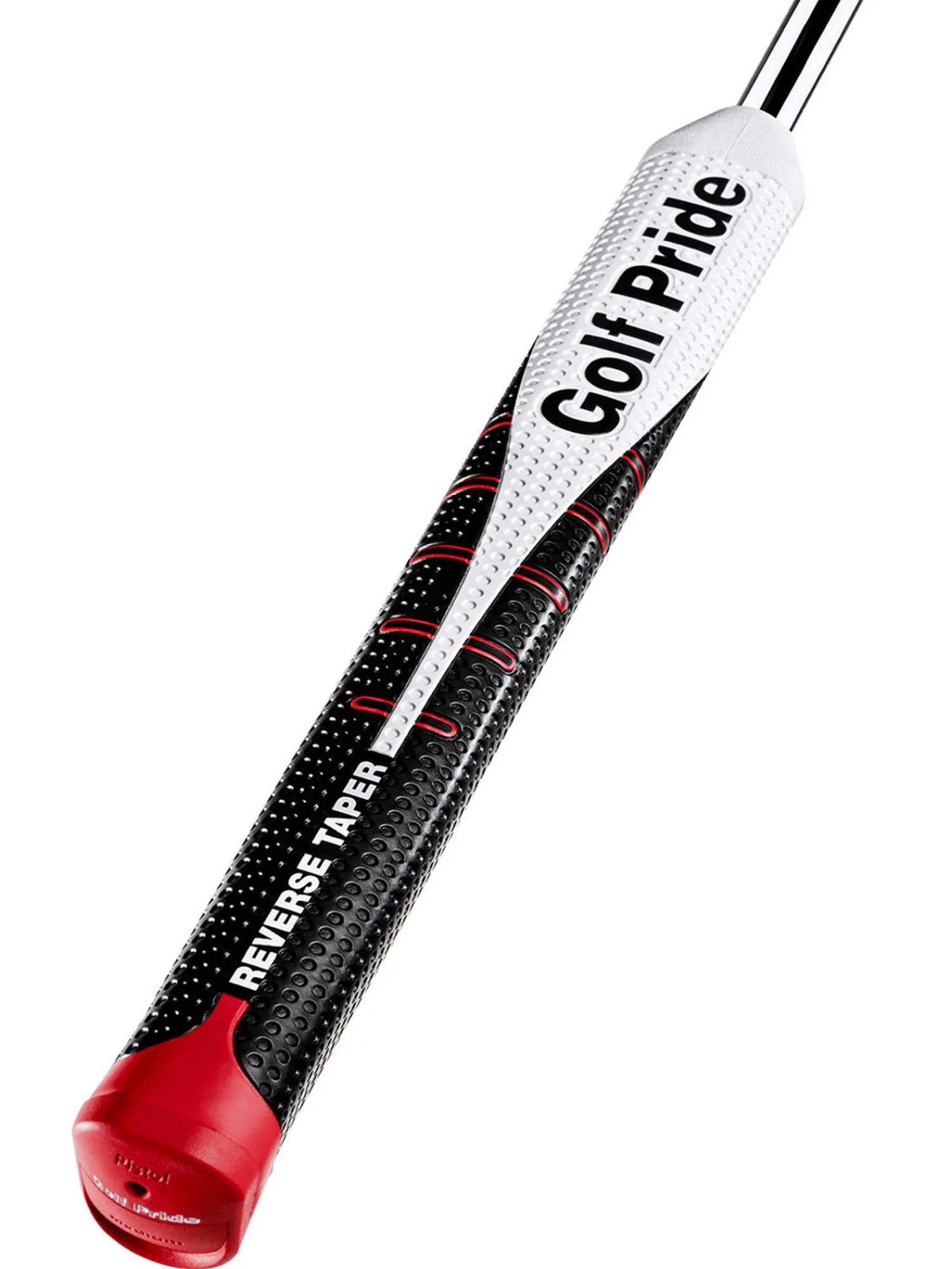 Golf Pride Putter Grips|Reverse Taper Pistol Putter Grip - Back/White Black/White