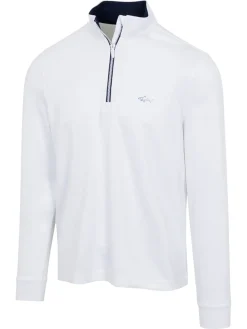 Greg Norman Clearance Clothing|1/4 Zip Pullover - White