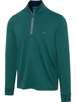 Greg Norman Clearance Clothing|1/4 Zip Pullover - Jasper Green