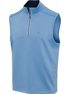 Greg Norman Clearance Clothing|1/4 Zip Vest - Blue Cloud