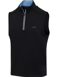 Greg Norman Clearance Clothing|1/4 Zip Vest - Black
