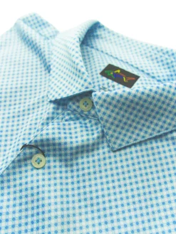 Greg Norman Clearance Clothing|ML75 Diamond Print Polo - Cool Aqua