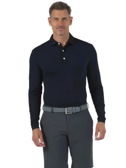 IBKUL Shirts|Men's Long Sleeve Polo - Black