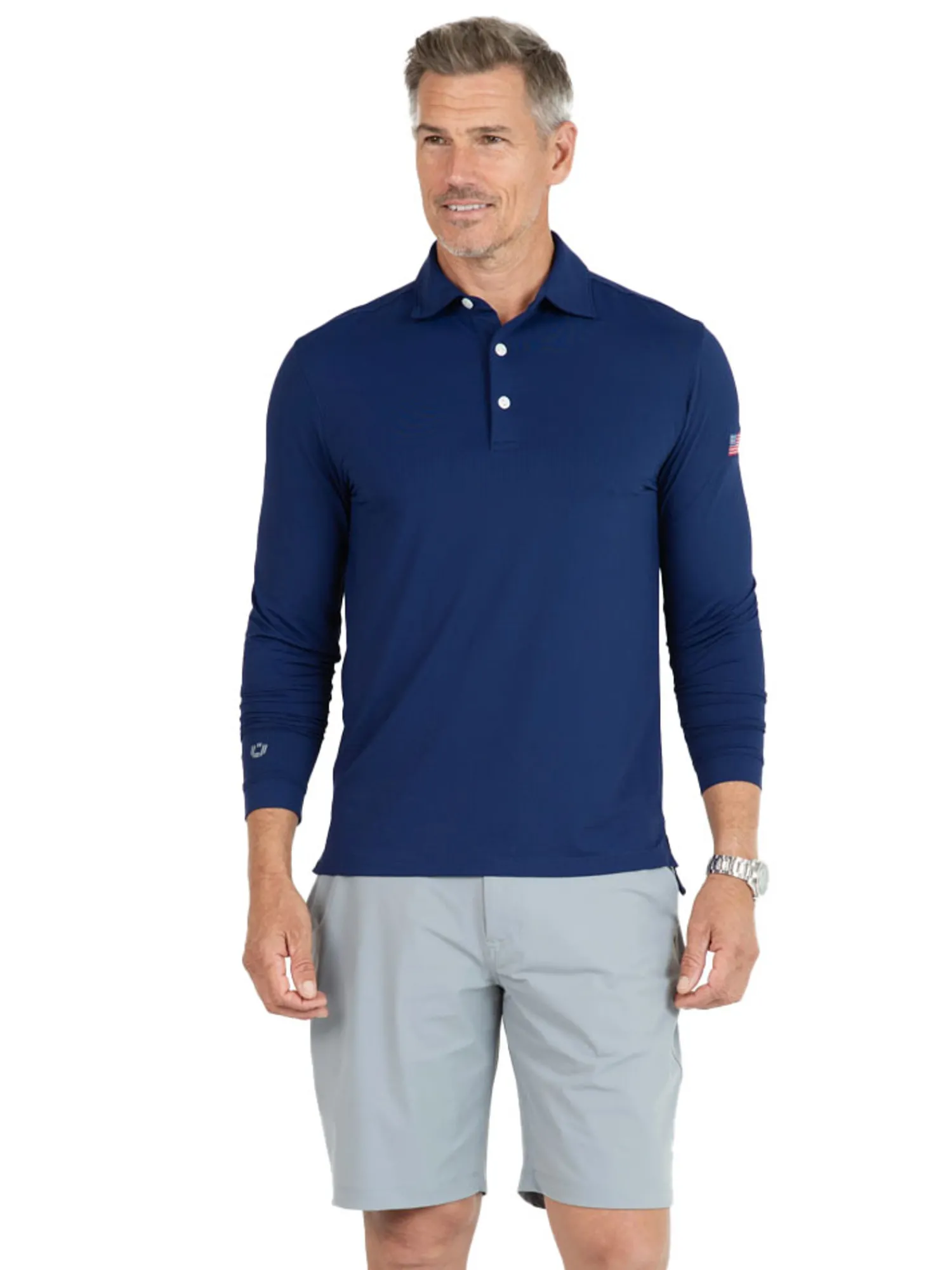 IBKUL Shirts|Men's Long Sleeve Polo - Ink