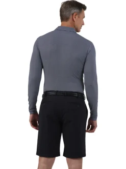 IBKUL Shirts|Mini Check Print Long Sleeve Polo (Modern Fit) - Black/White
