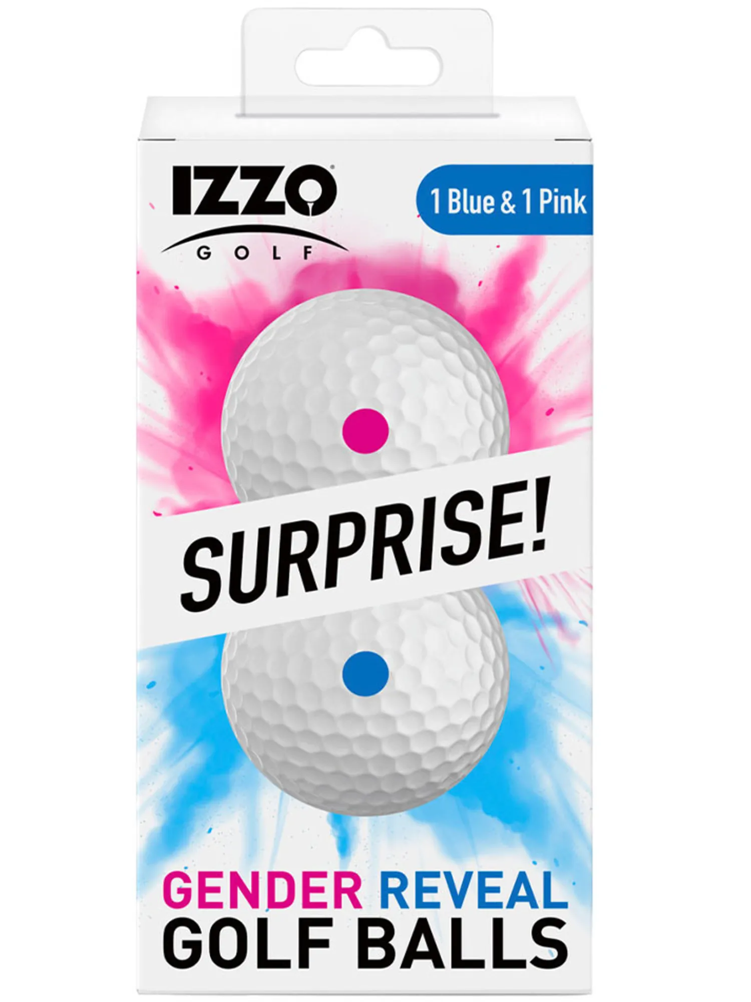 Izzo Novelty Golf Balls|Gender Reveal Golf Balls - 2 Pack