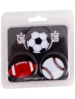 King Pins Golf Ball Markers|Ball Marker 3 Pack - Sports
