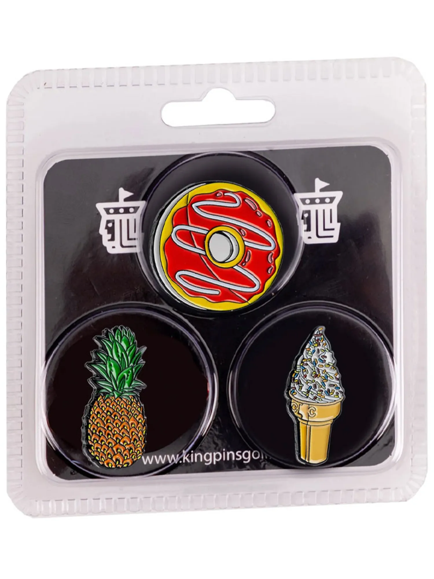 King Pins Golf Ball Markers|Ball Marker Set 3 Pack - Sweet Treat