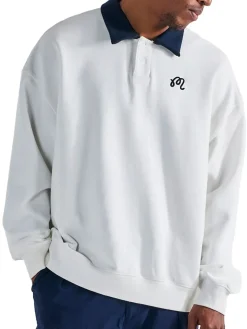 Malbon Jumpers|Artigianale Collared Crewneck - White