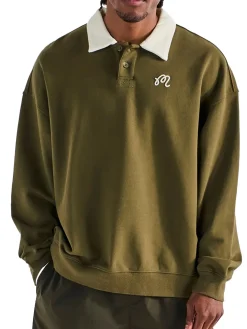 Malbon Jumpers|Artigianale Collared Crewneck - Cypress Green