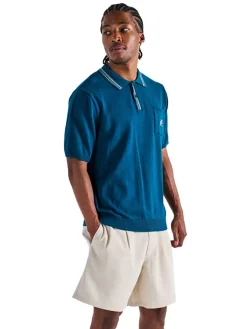 Malbon Shirts|Campania Knit Polo - Azzurra