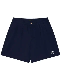 Malbon Shorts|Classic Pleated Short - Navy