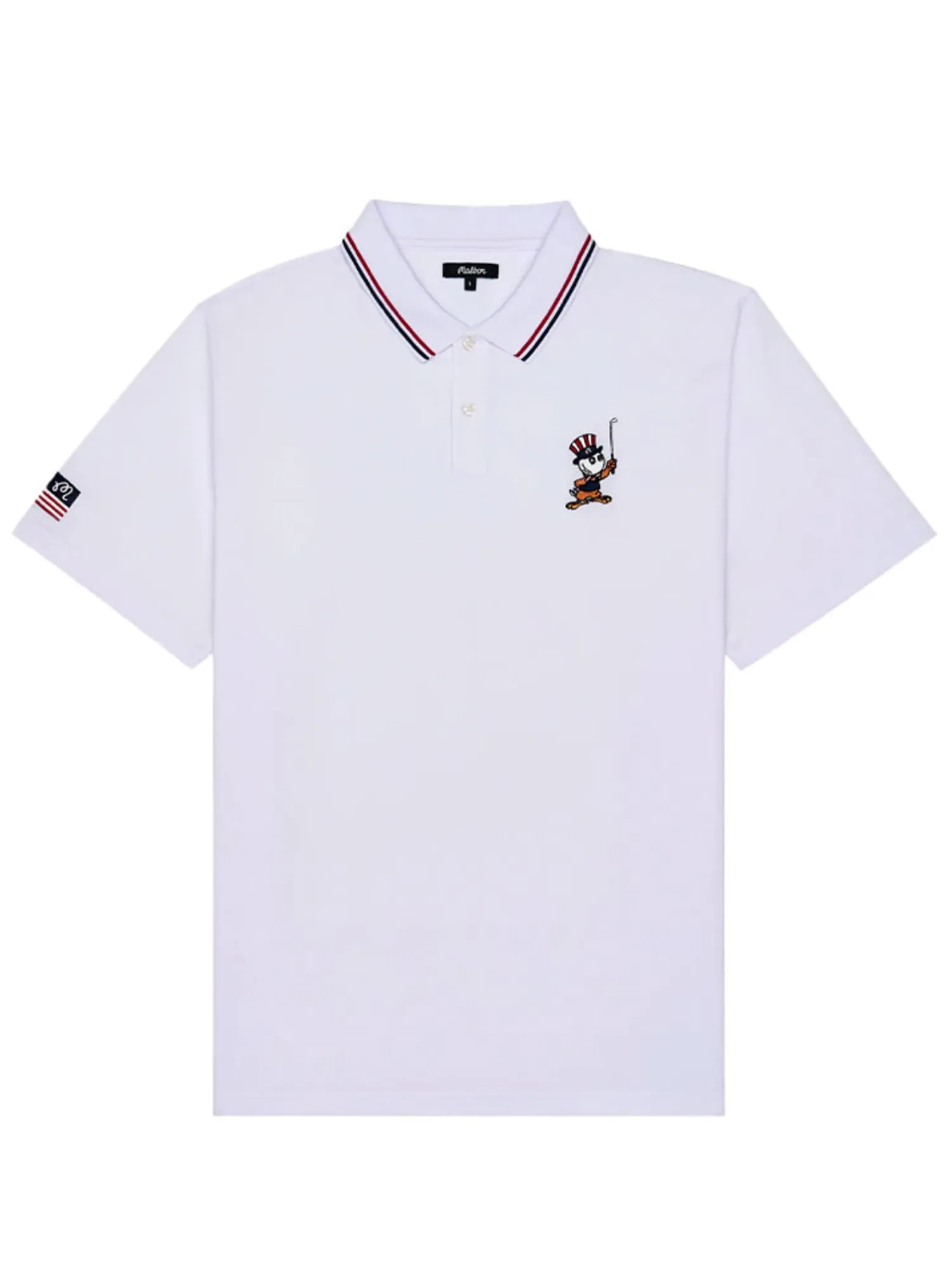 Malbon Shirts|Eagle Buckets Performance Pique Polo - White