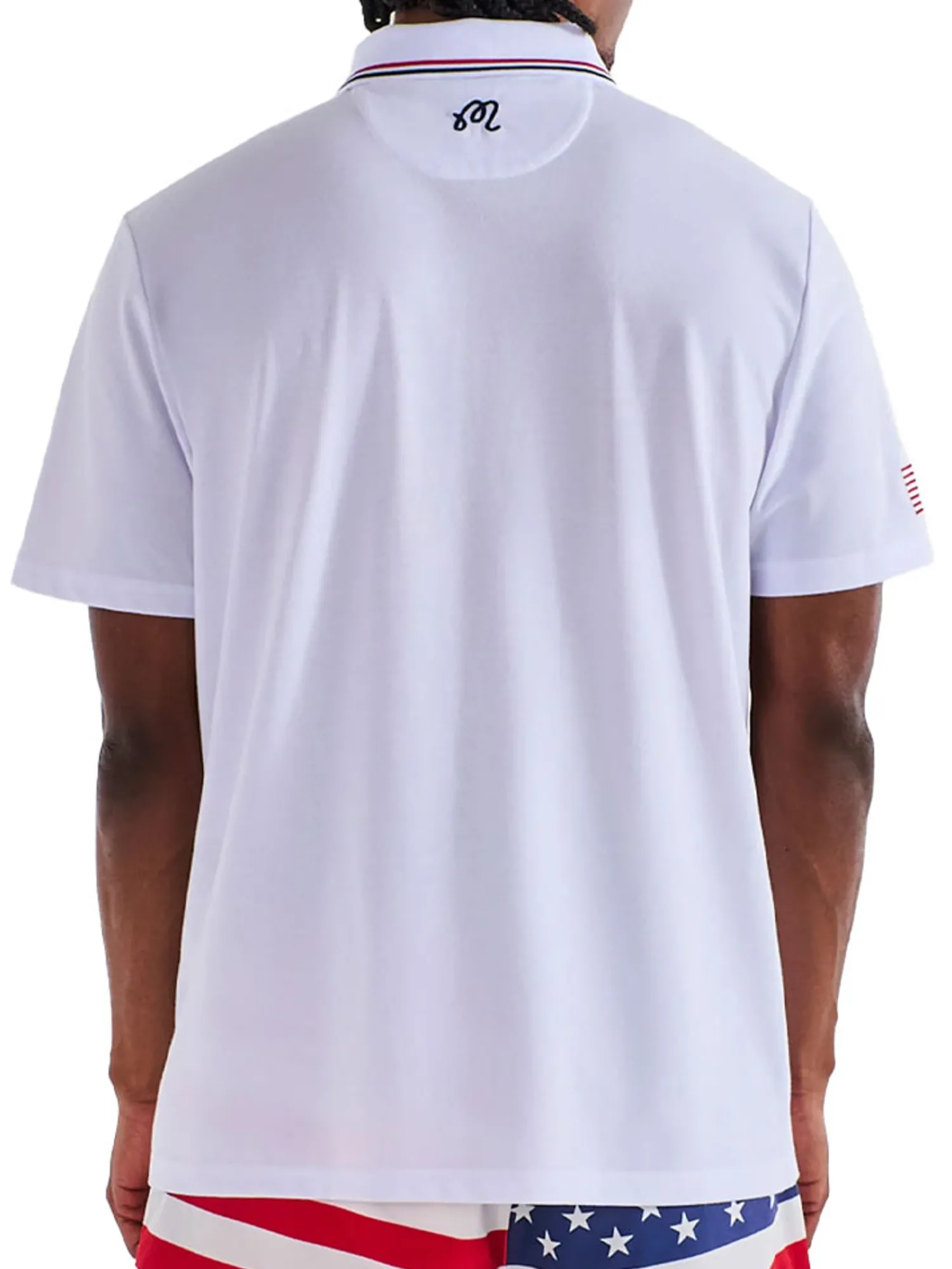 Malbon Shirts|Eagle Buckets Performance Pique Polo - White