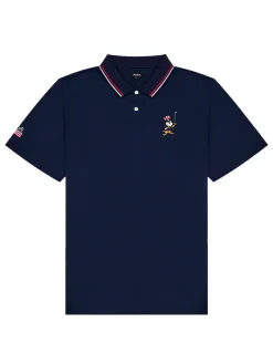 Malbon Shirts|Eagle Buckets Performance Pique Polo - Navy