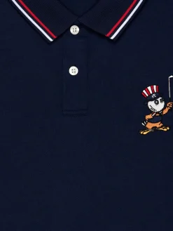 Malbon Shirts|Eagle Buckets Performance Pique Polo - Navy
