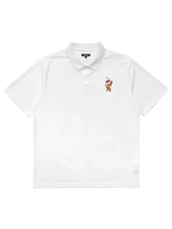 Malbon Shirts|Evergreen Tiger Buckets Performance Pique Polo - White