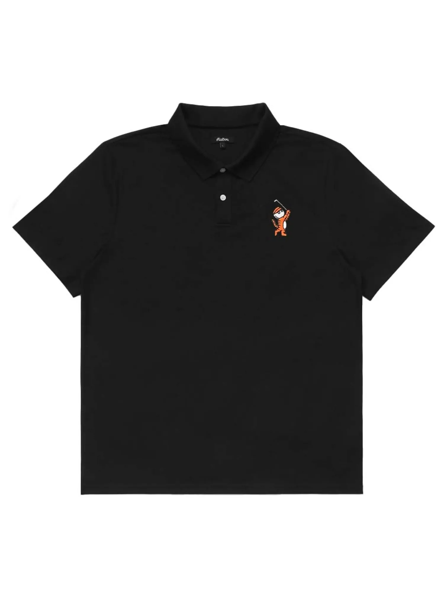 Malbon Shirts|Evergreen Tiger Buckets Performance Pique Polo - Black