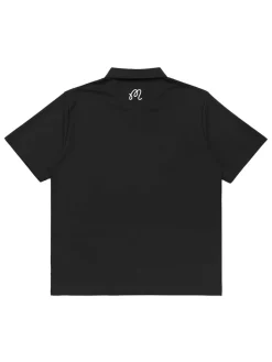 Malbon Shirts|Evergreen Tiger Buckets Performance Pique Polo - Black