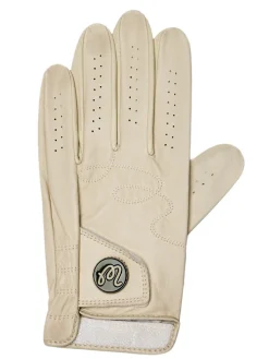 Malbon Mens Golf Gloves|Golf Glove - Cream