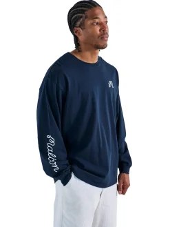 Malbon Shirts|Gorse Long Sleeve Tee - Navy