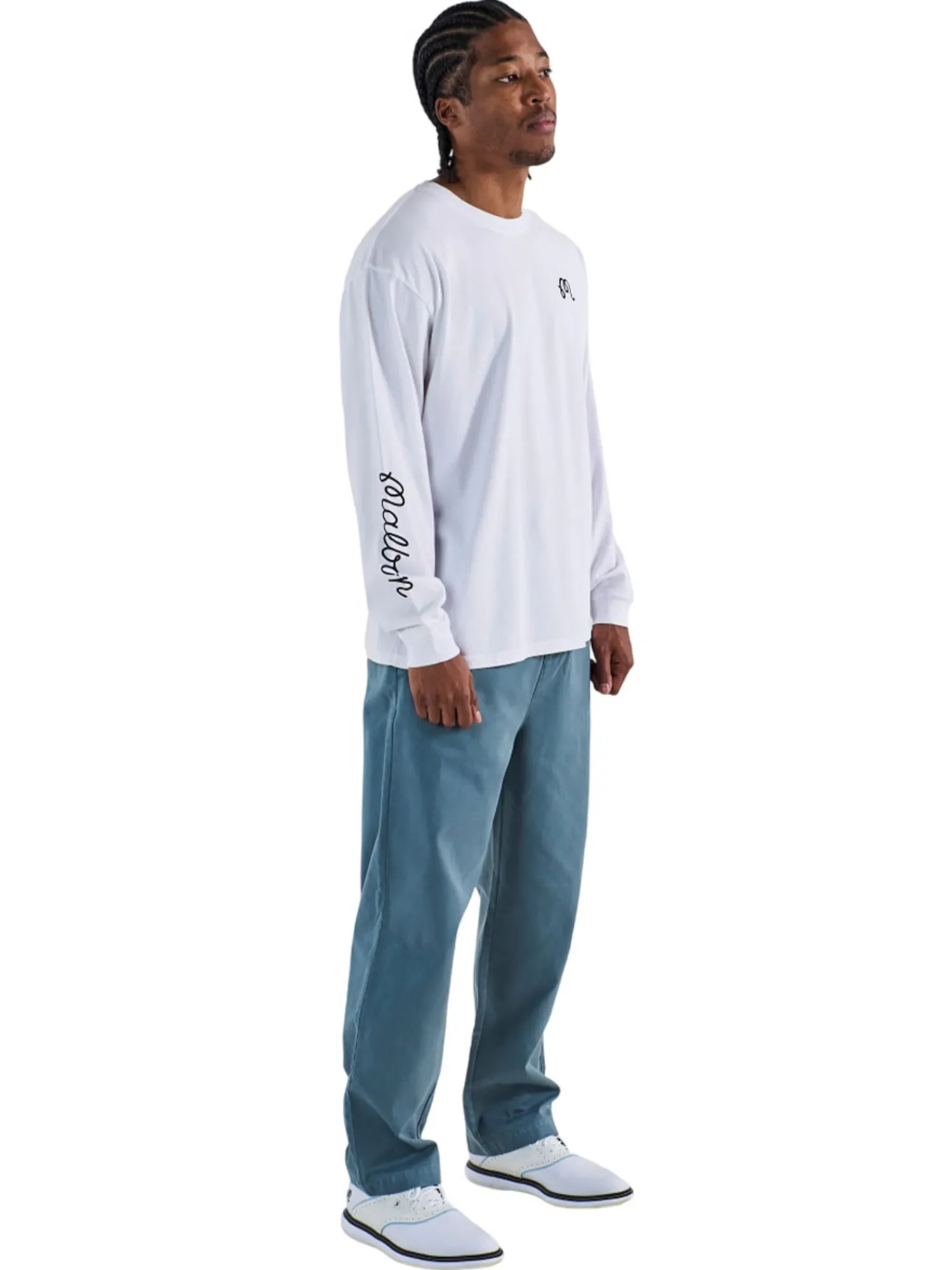 Malbon Shirts|Gorse Long Sleeve Tee - White