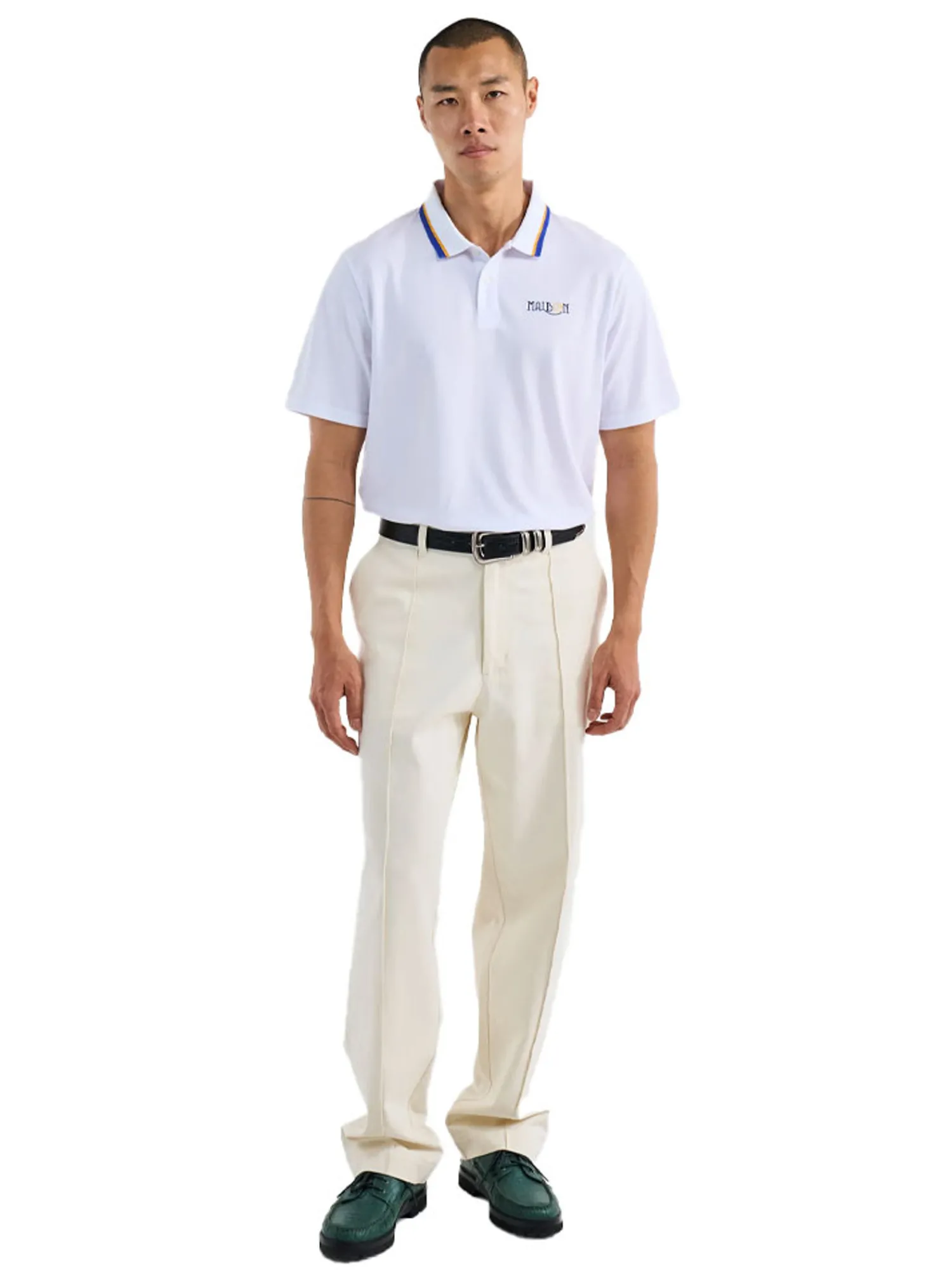 Malbon Shirts|Grasse Pique Polo - White