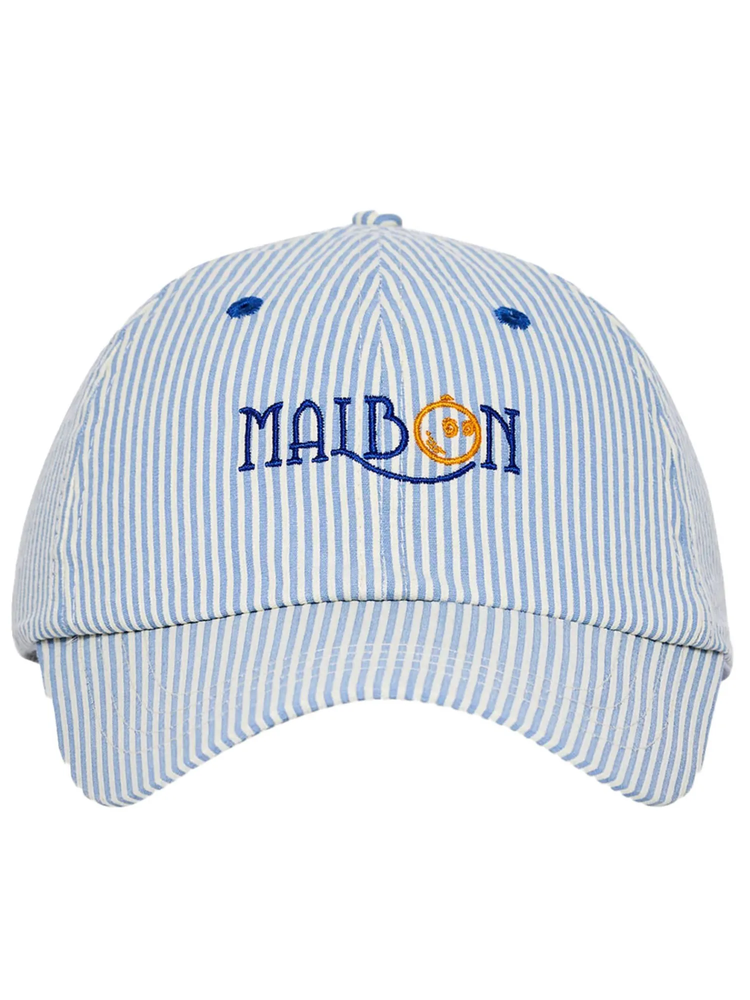 Malbon Caps|Grasse Seersucker Dad Cap - Blue