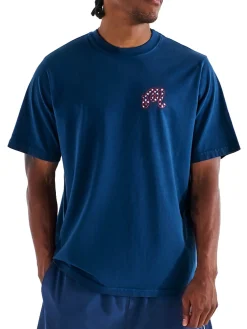 Malbon Shirts|In Golf We Trust Short Sleeve Tee - Navy