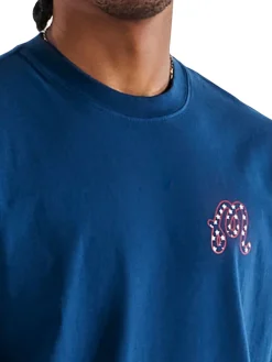 Malbon Shirts|In Golf We Trust Short Sleeve Tee - Navy