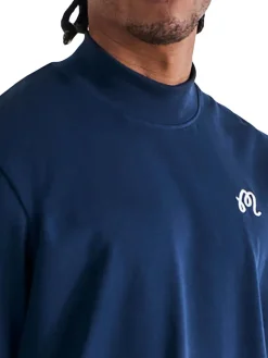 Malbon Shirts|Mare Mockneck Tee - Navy