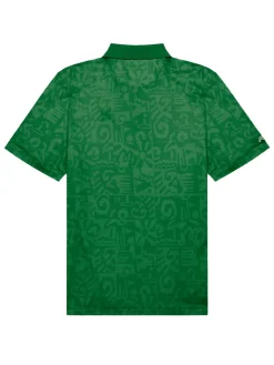 Malbon Shirts|Mezzo Performance Pique Printed Polo - Kelly Green
