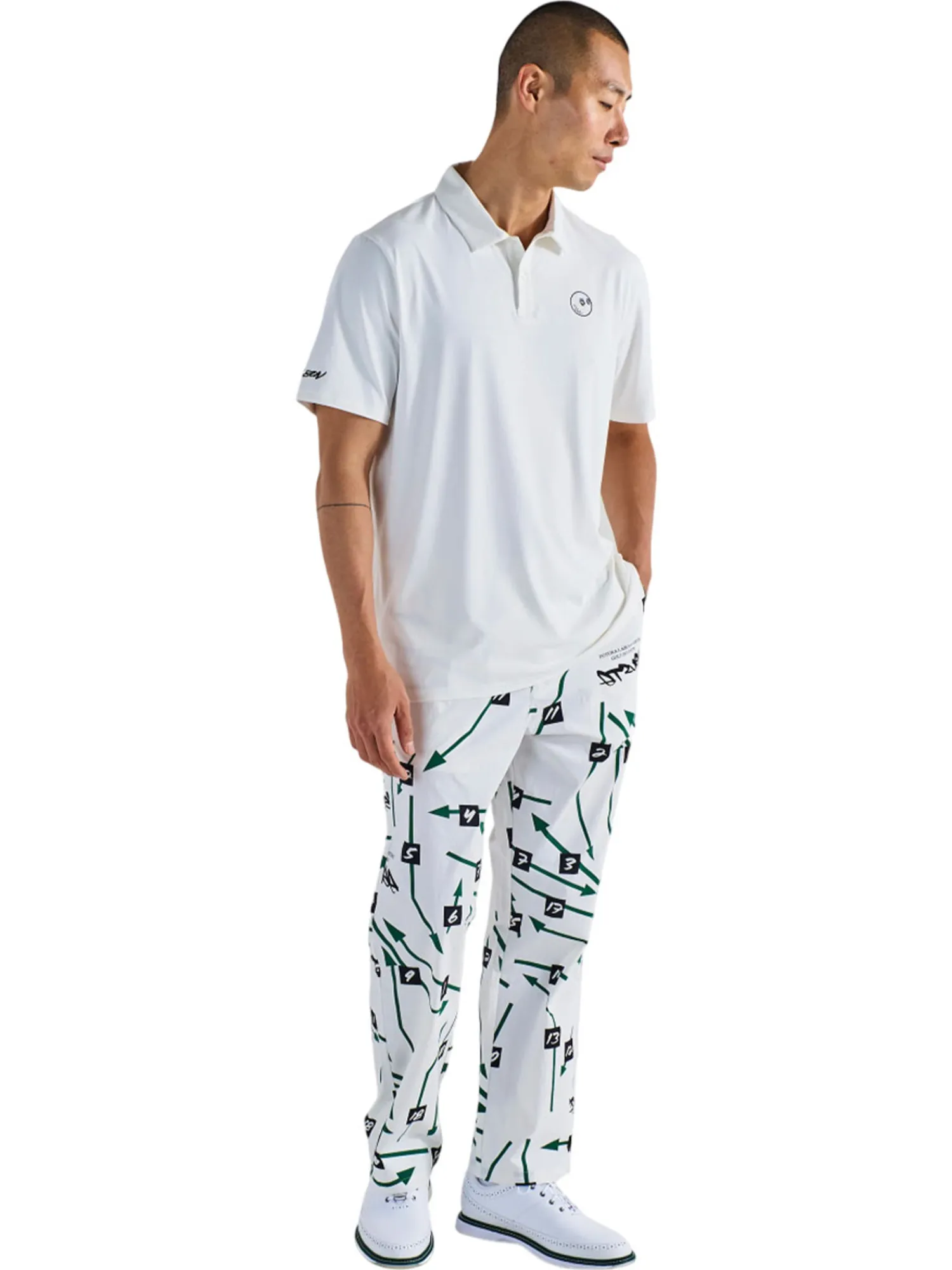 Malbon Shirts|Poly Performance Polo - White