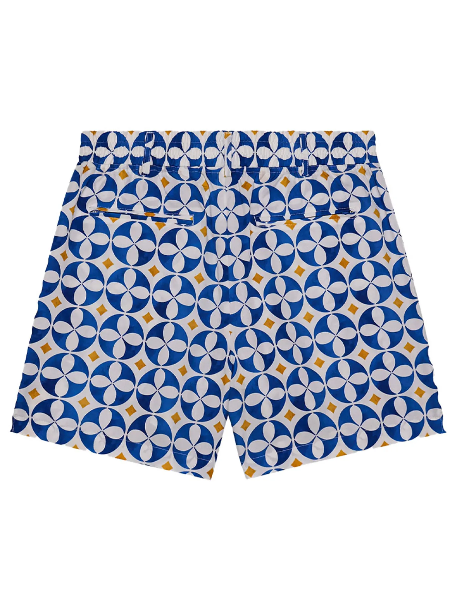 Malbon Shorts|Riviera Scooter Short - White/Blue/Gold
