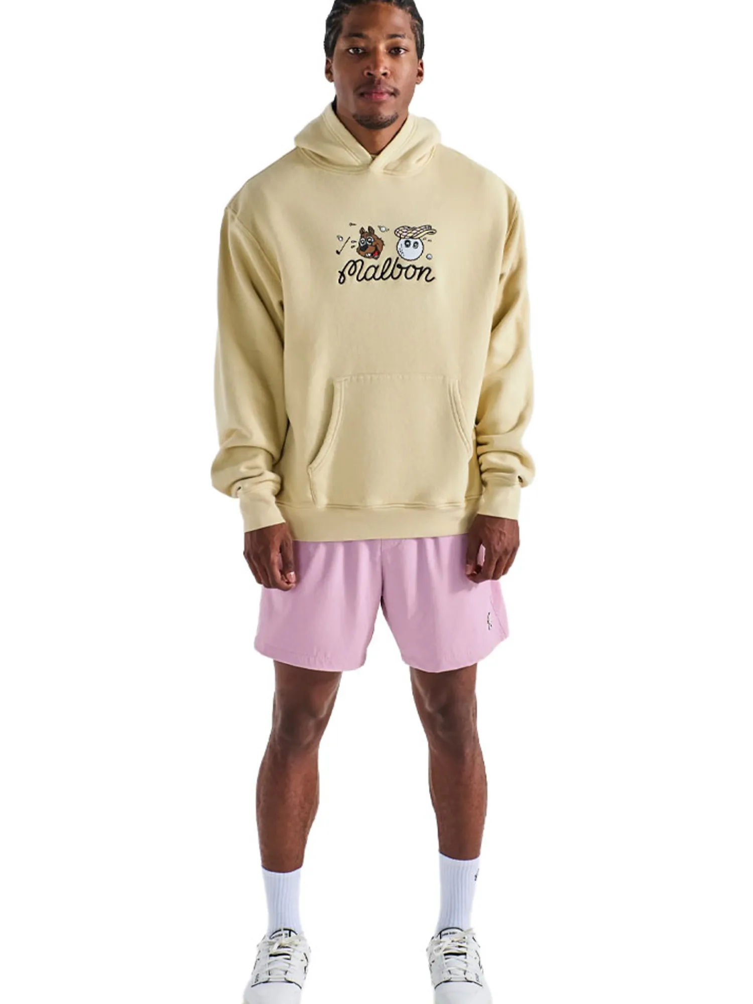Malbon Jumpers|Two Man Scramble Hoodie - Light Khaki