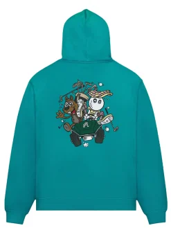 Malbon Jumpers|Two Man Scramble Hoodie - Blue Green