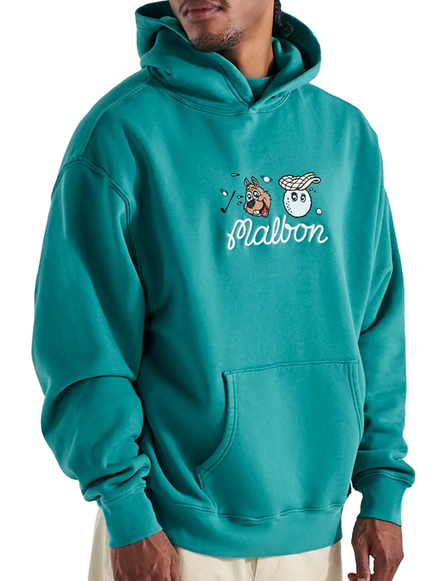 Malbon Jumpers|Two Man Scramble Hoodie - Blue Green